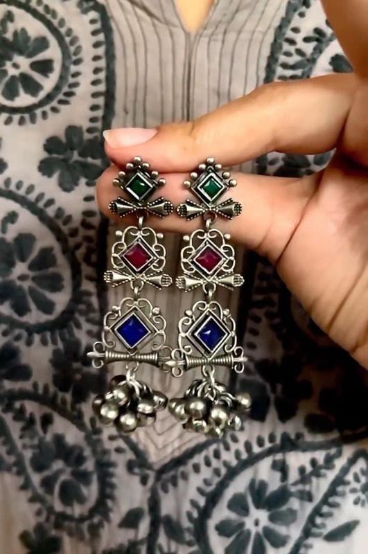 Long Earrings with Ghungroo