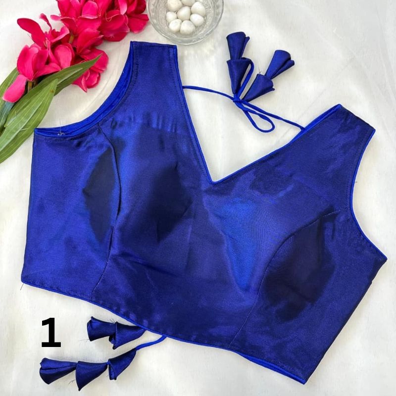 V-neck Plain Readymade Blouses