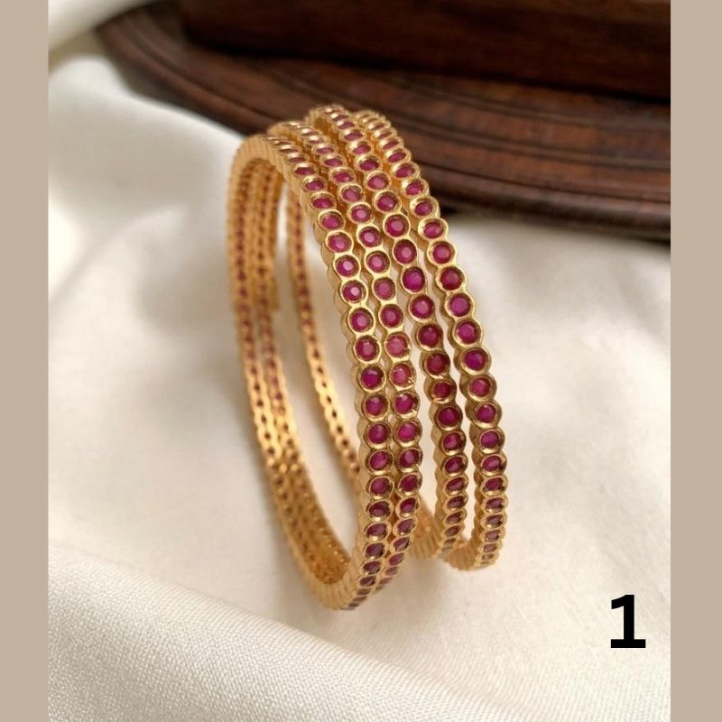 Gold Lookalike Stone Bangles