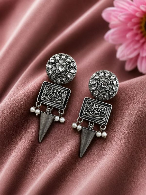Floral Dangler Statement Earrings