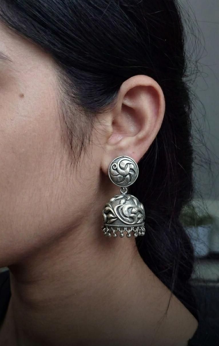 Silver Look-alike Jhumkas