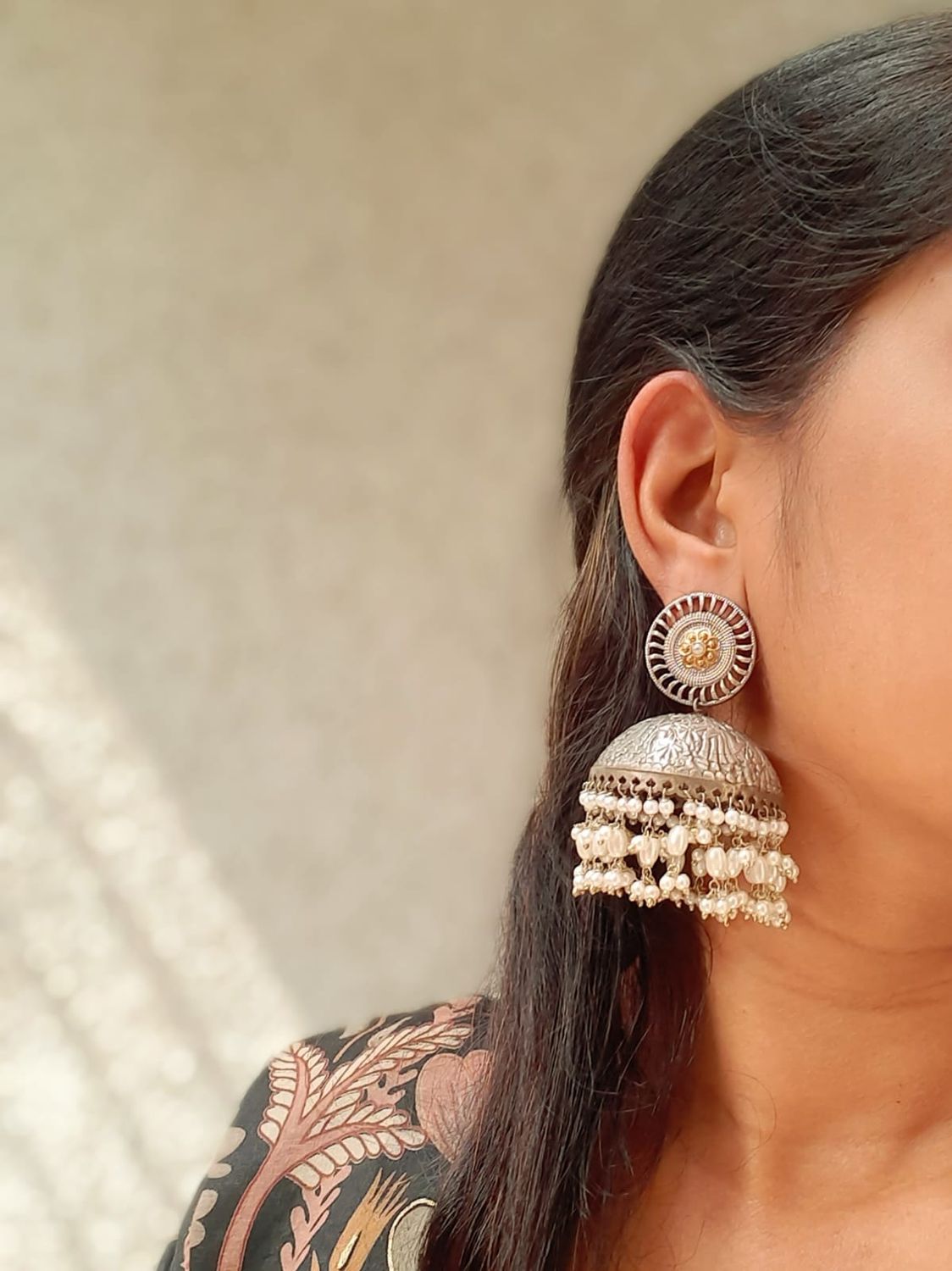 Jhumbo Pearl Jhumkas