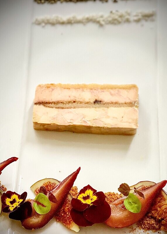 Marbré de foie gras de canard mi-cuit au Macaron d'Amiens 100g (uniquement pour les fêtes de fin d'année)