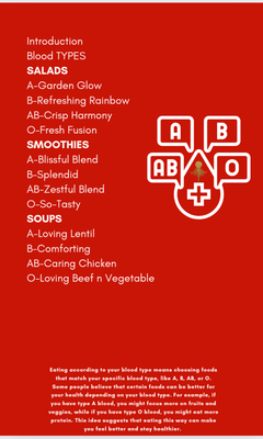 Blood Blend Cuisine: A Guide to Balanced Recipes for Every Blood Type