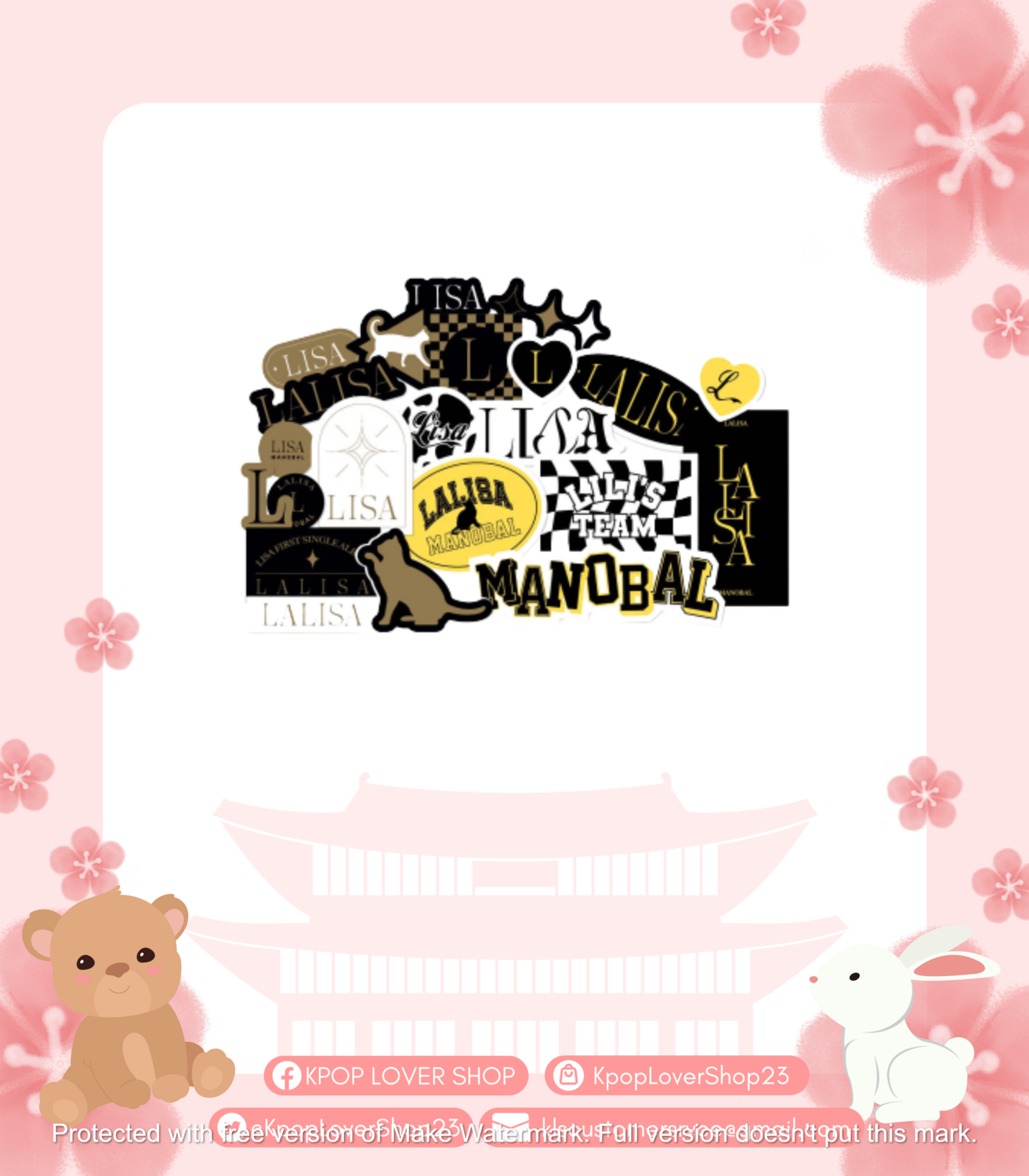 LISA LALISA STICKER SET - with YG POB PHOTOCARD
