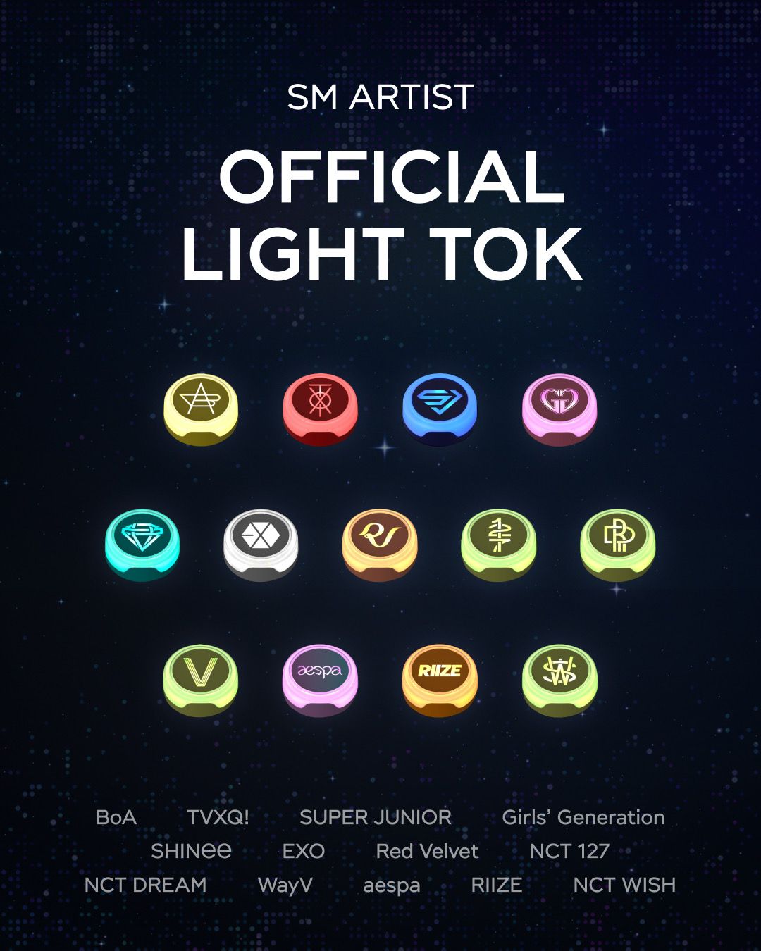 SM ARTIST OFFICIAL LIGHT TOK and FANLIGHT KEYRING