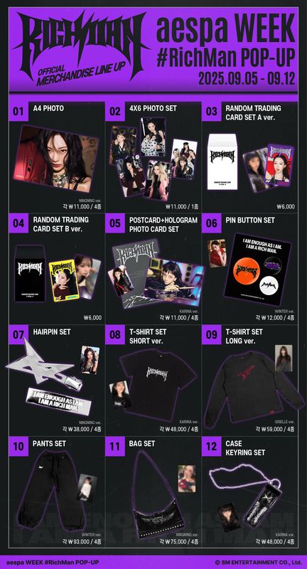 aespa WEEK #RichMan POP-UP @ SEOUL OFFICIAL MERCHANDISE