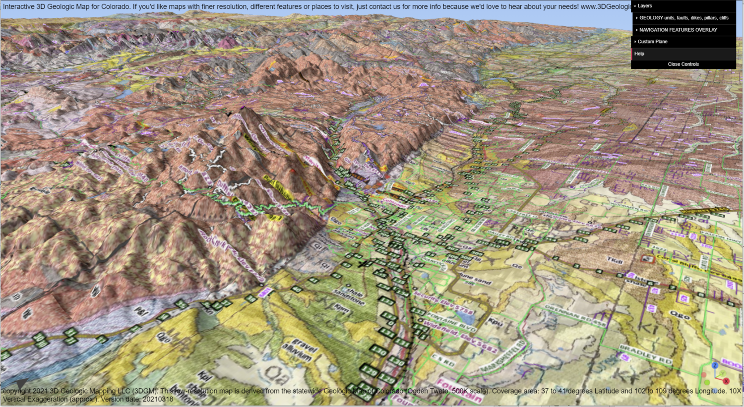 3d Map Of Colorado Digital 3D Map Store - 3D Geologic Mapping Llc