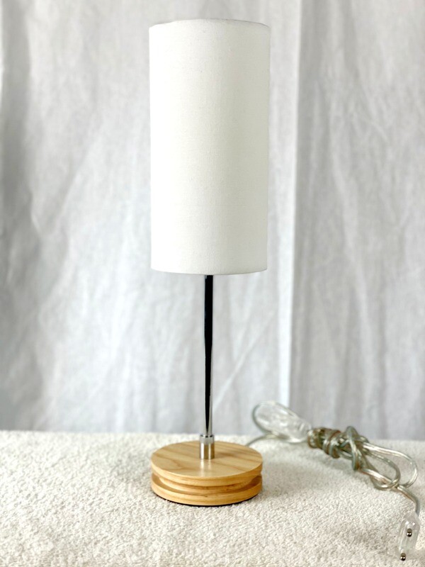 Slim desk lamp with bamboo base