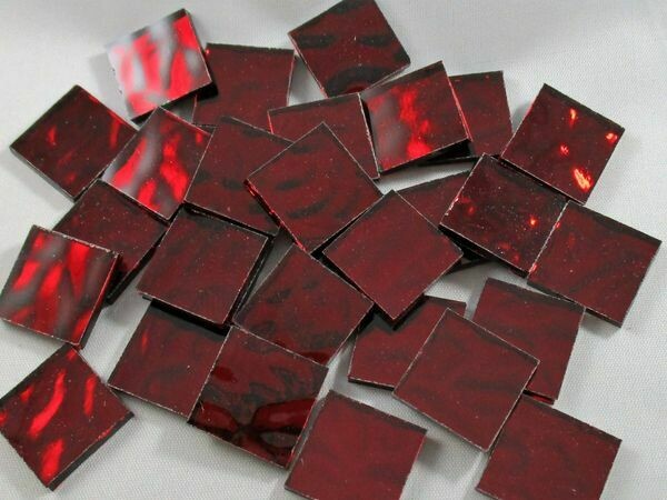 Red Waves Mirror Tiles