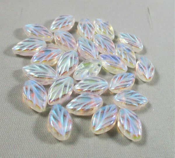 Iridescent Crystal Glass Leaves
