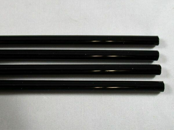 Black Glass Rods  (~6"Long - 4 pieces)