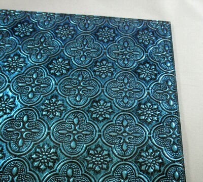 Turquoise Flora Glass Sheet