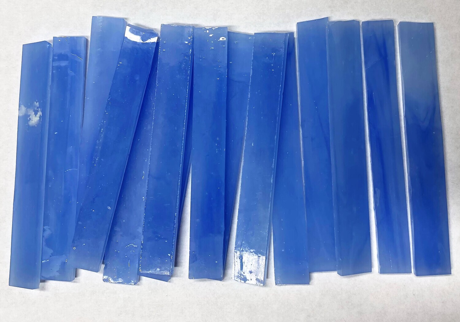 15 Gauzy Blue Gingham Large Rectangles *  3/8" x 3"