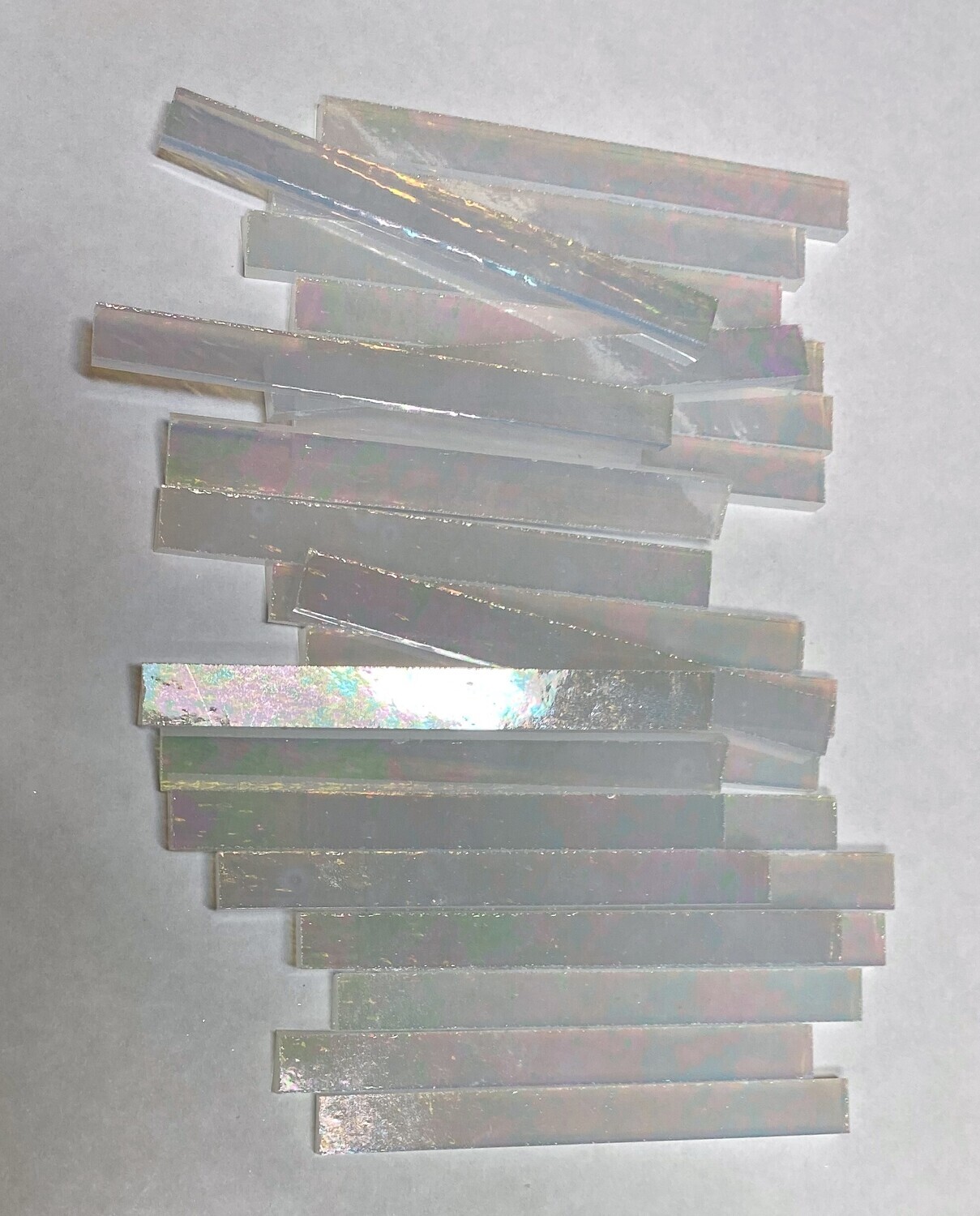 25 Iridescent Translucent White Sticks