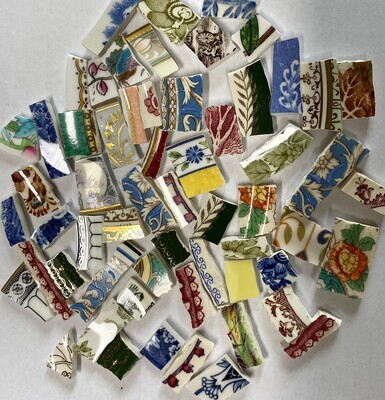 50 Assorted Little Bits China Mosaic Tiles