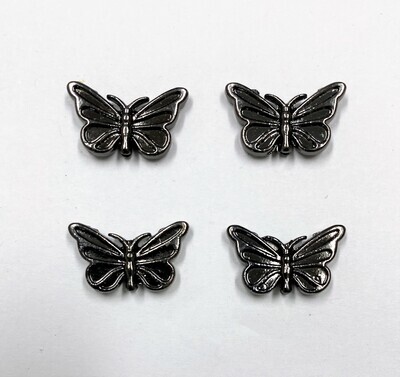 Butterfly Beads - Dark Antique Silver Color