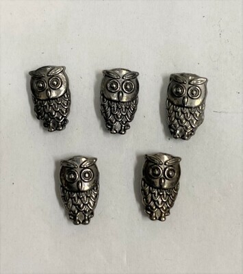 Owl Beads - Dark Antique Silver Color