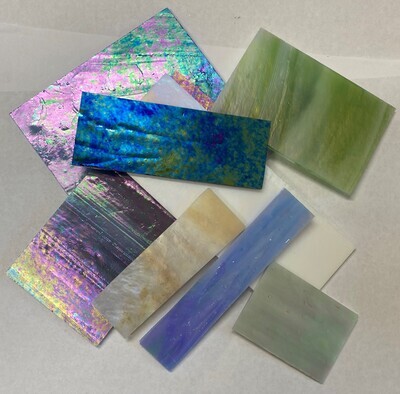 1/2 lb Iridescent Stained Glass Pieces -Mixed Colors