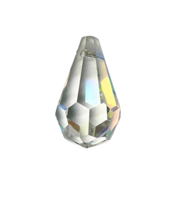 Iridescent Crystal Pear Pendant 3/4" Long