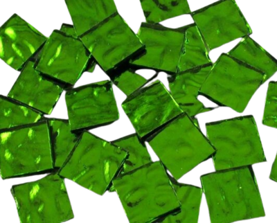 Spring Green Waves Mirror Tiles