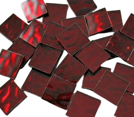 Red Waves Mirror Tiles