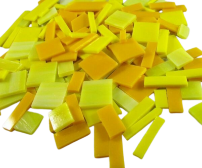 Yellow Mix Stained Glass Offcuts 1/2 Lb