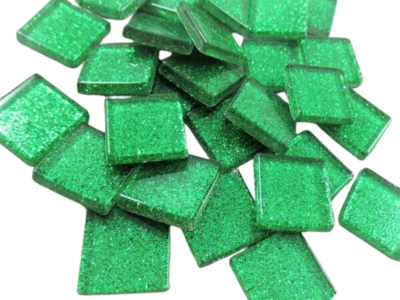 3/4" Emerald Glitter Tiles