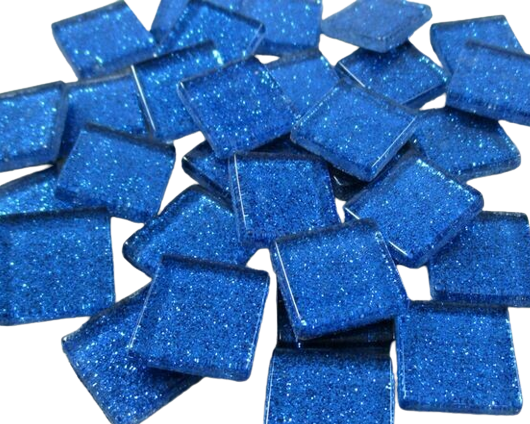 3/4" Royal Blue Glitter Tiles