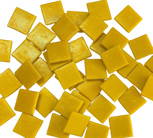 1/4 lb Marigold Vitreous Tiles -3/4&quot; Squares