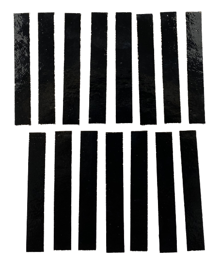 15 Opaque Black Large Rectangle TIles