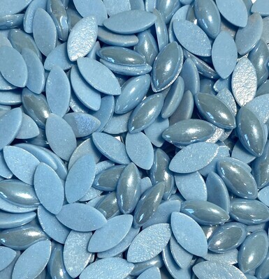 50 Pearlized Sky Blue Glass Petals 14mm