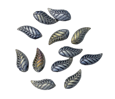 Large Silver Metallic Glass Leaves