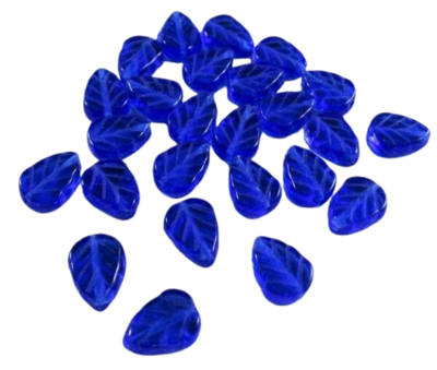 Royal Blue Glass Leaves