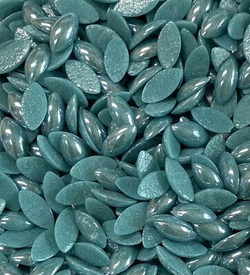 65 Pearlized Teal Glass Petals 12mm
