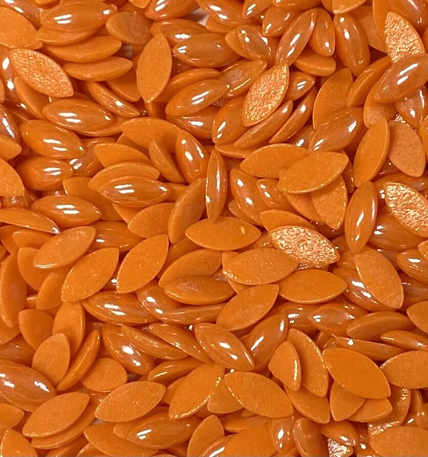 65 Pearlized Orange Glass Petals 12mm