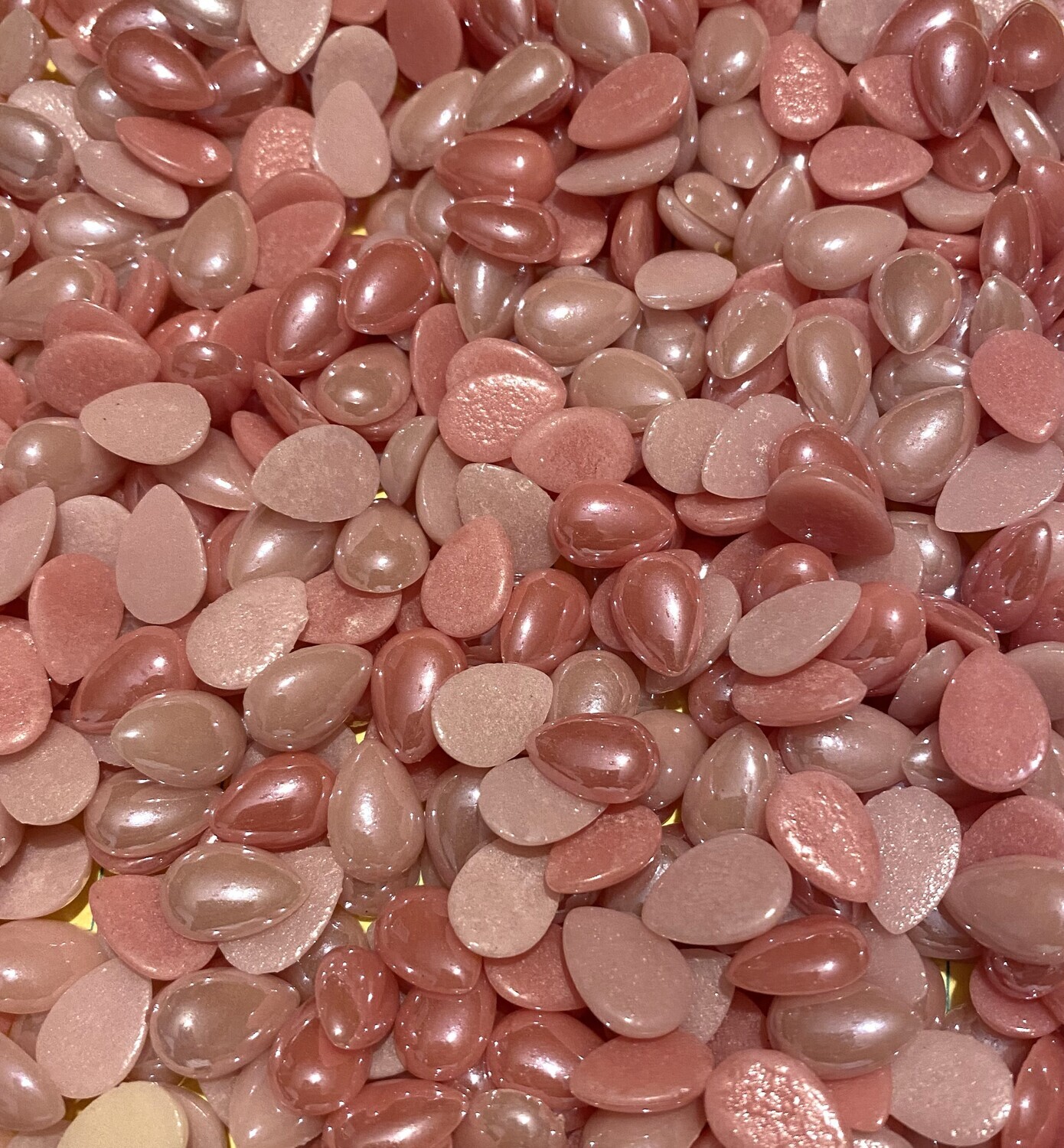 50 Pink Mix Glass 12mm Teardrop Tiles