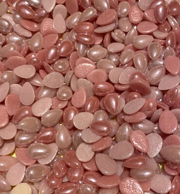 50 Pink Mix Glass Teardrop Tiles