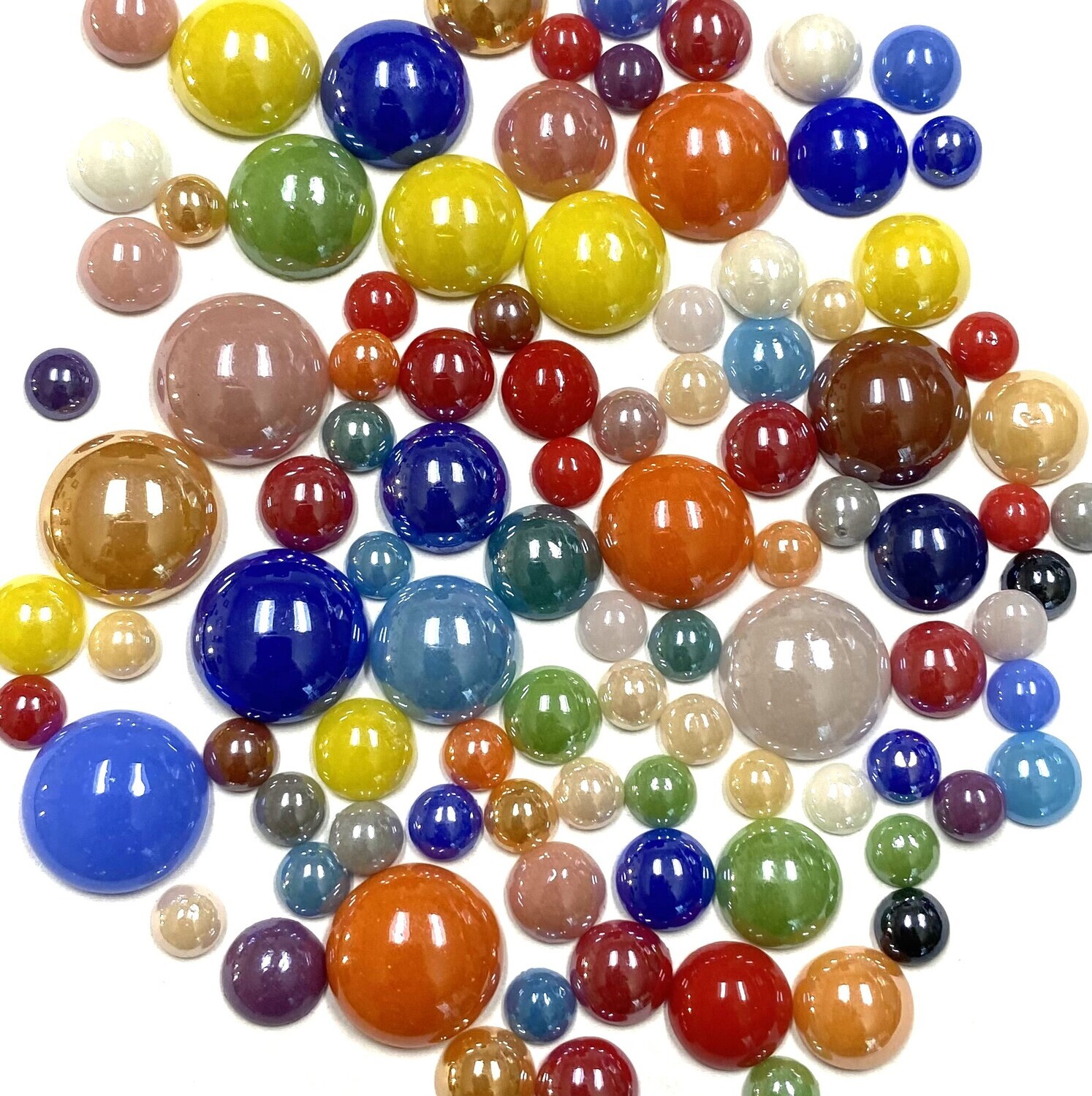 Assorted Glass Round Cabochons