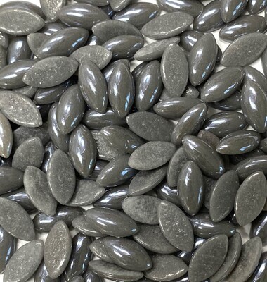 50 Pearlized Dark Gray Glass Petals 14mm