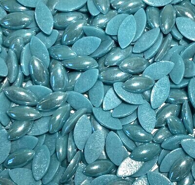 50 Pearlized Teal Glass Petals 14mm