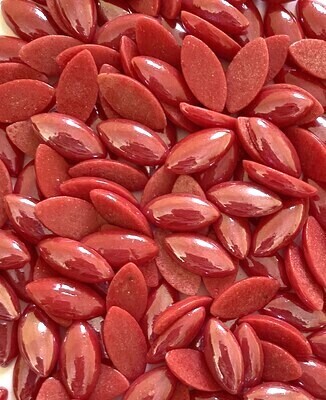 50 Pearlized Red Glass Petals 14mm