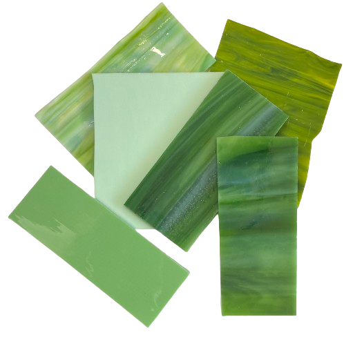 1/2 lb Green Mix Stained Glass Pieces