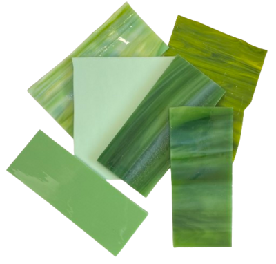 1/2 lb Green Mix Stained Glass Pieces