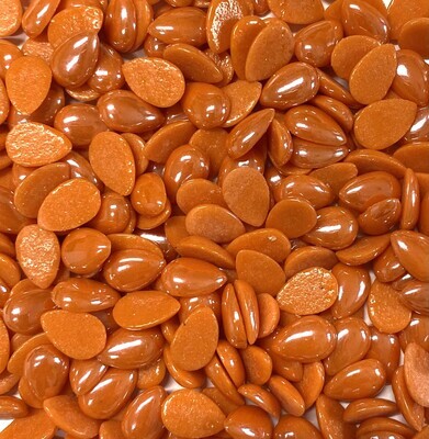 50 Pearlescent Orange Glass 12mm Teardrop Tiles