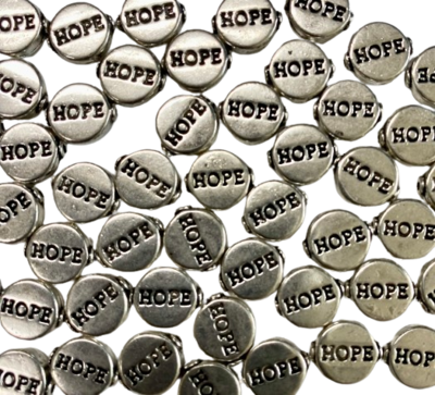 15 Hope Cabochons - Silver Color Beads