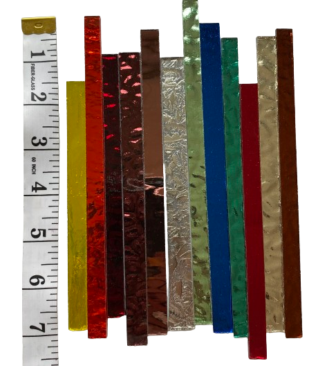 12 Assorted Colored Mirror Strips