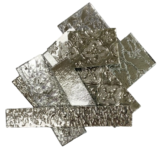 1/2 lb Assorted Silver Mirror Glass Pieces