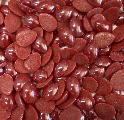 50 Pearlescent Red 14mm Glass Teardrop Tiles
