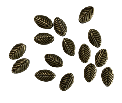 15 Small Bronze Metal Leaves